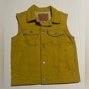Levi’s yellow denim vest youth M 10-12